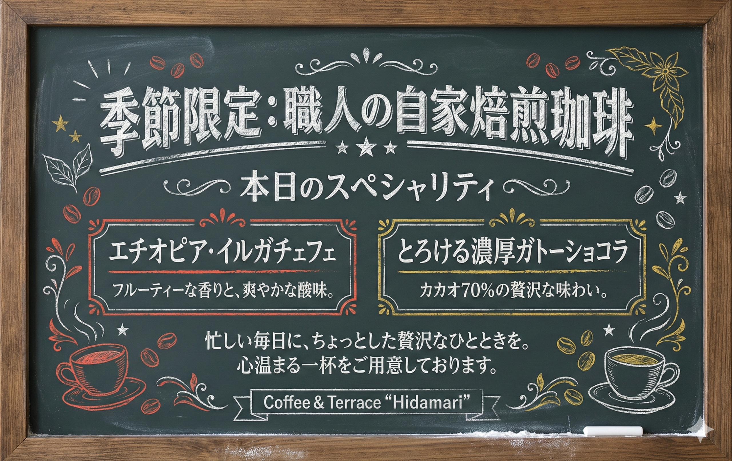 Nano Banana プロンプトパターン集｜黒板アート風でおしゃれなカフェ風図解デザインの作り方
